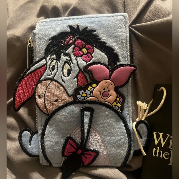 Loungefly Handbags - Loungefly Disney Winnie the Pooh Eeyore Piglet Faux Fur Cardholder Wallet NWT